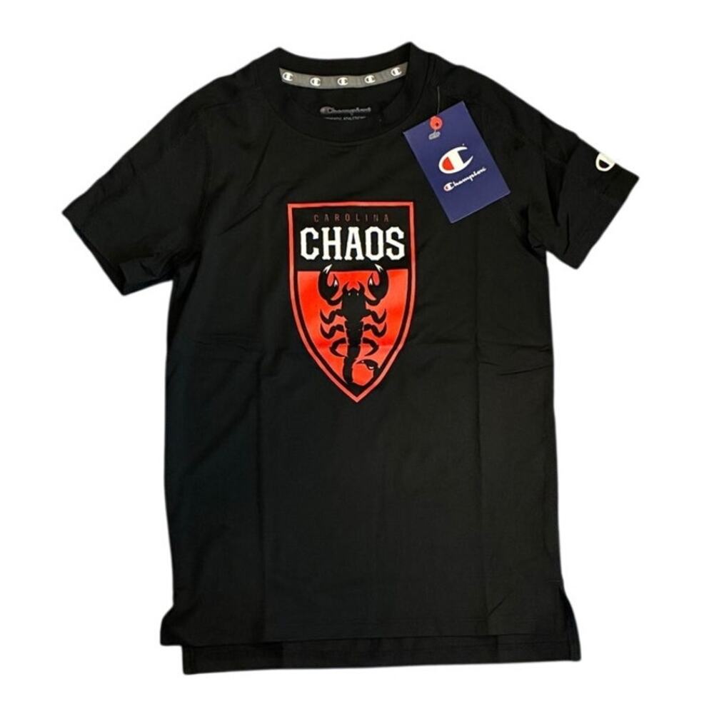 Champion Carolina Chaos Primary Logo Black Tee  Youth Small Dri Fit